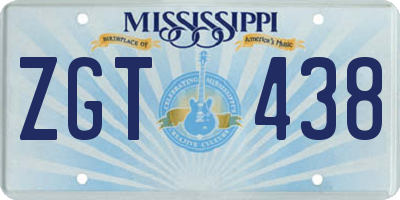 MS license plate ZGT438