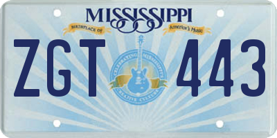 MS license plate ZGT443