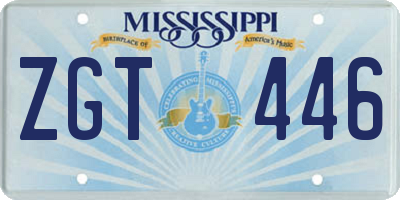 MS license plate ZGT446