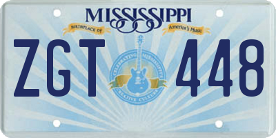 MS license plate ZGT448