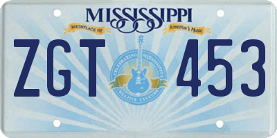 MS license plate ZGT453