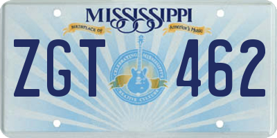 MS license plate ZGT462