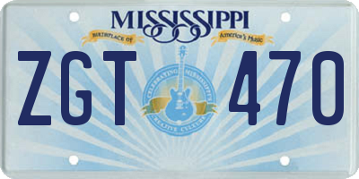 MS license plate ZGT470