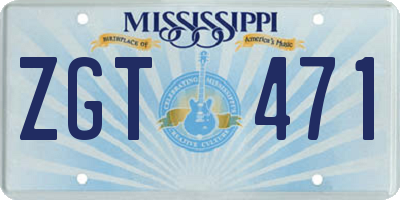 MS license plate ZGT471