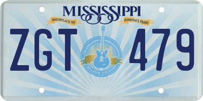 MS license plate ZGT479