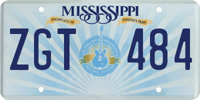 MS license plate ZGT484
