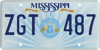 MS license plate ZGT487
