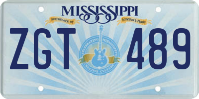 MS license plate ZGT489
