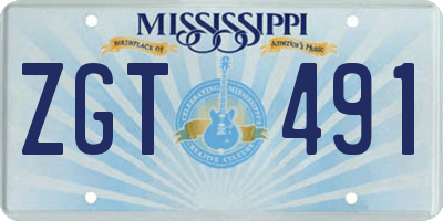 MS license plate ZGT491