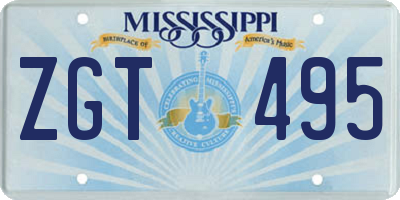 MS license plate ZGT495