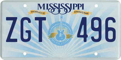MS license plate ZGT496