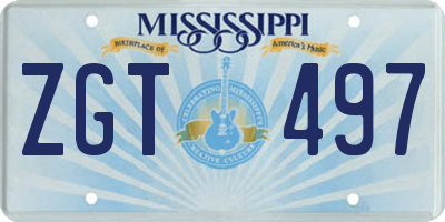 MS license plate ZGT497