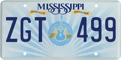 MS license plate ZGT499