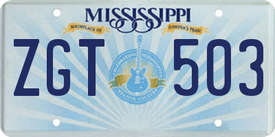 MS license plate ZGT503