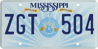 MS license plate ZGT504