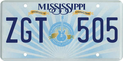 MS license plate ZGT505
