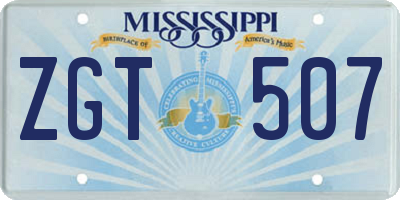 MS license plate ZGT507