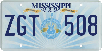 MS license plate ZGT508