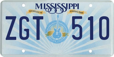 MS license plate ZGT510