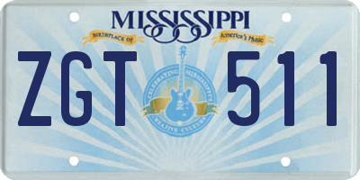 MS license plate ZGT511