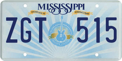 MS license plate ZGT515