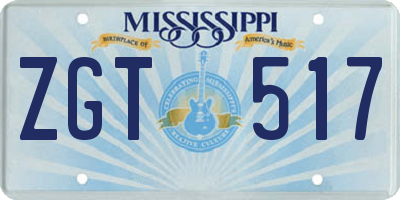 MS license plate ZGT517