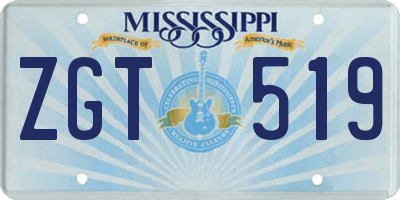 MS license plate ZGT519