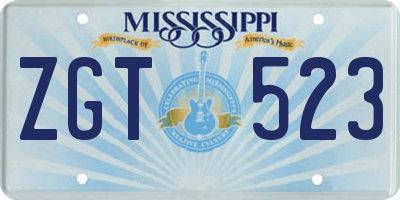 MS license plate ZGT523