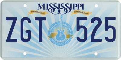 MS license plate ZGT525