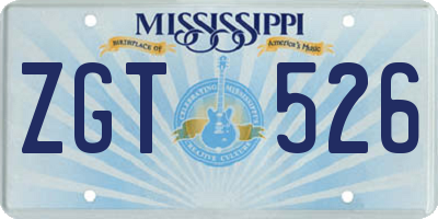 MS license plate ZGT526