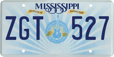 MS license plate ZGT527