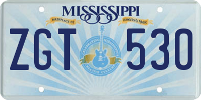 MS license plate ZGT530