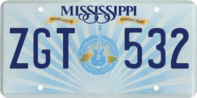 MS license plate ZGT532