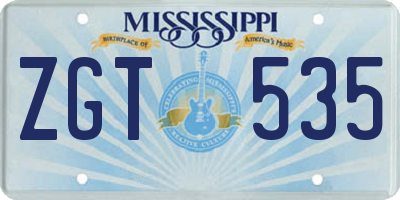 MS license plate ZGT535