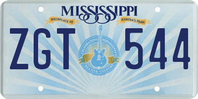 MS license plate ZGT544