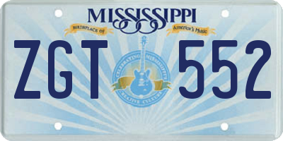 MS license plate ZGT552