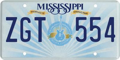 MS license plate ZGT554