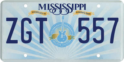MS license plate ZGT557