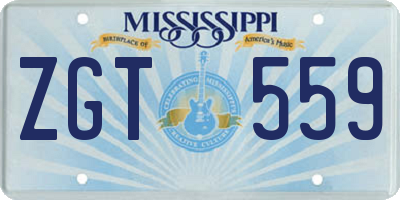 MS license plate ZGT559