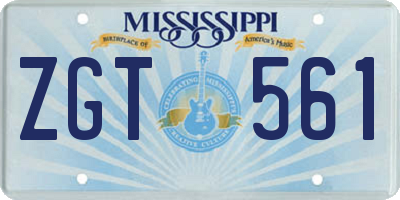 MS license plate ZGT561