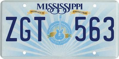 MS license plate ZGT563