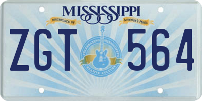 MS license plate ZGT564