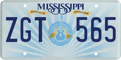 MS license plate ZGT565