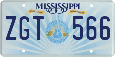 MS license plate ZGT566