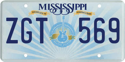 MS license plate ZGT569