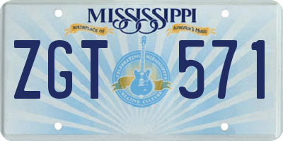 MS license plate ZGT571