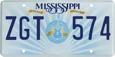 MS license plate ZGT574