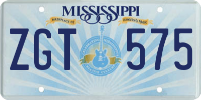 MS license plate ZGT575