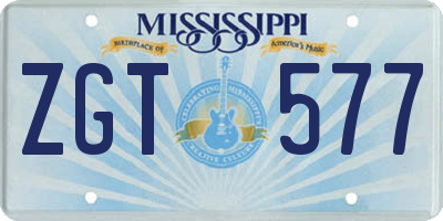 MS license plate ZGT577