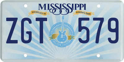 MS license plate ZGT579